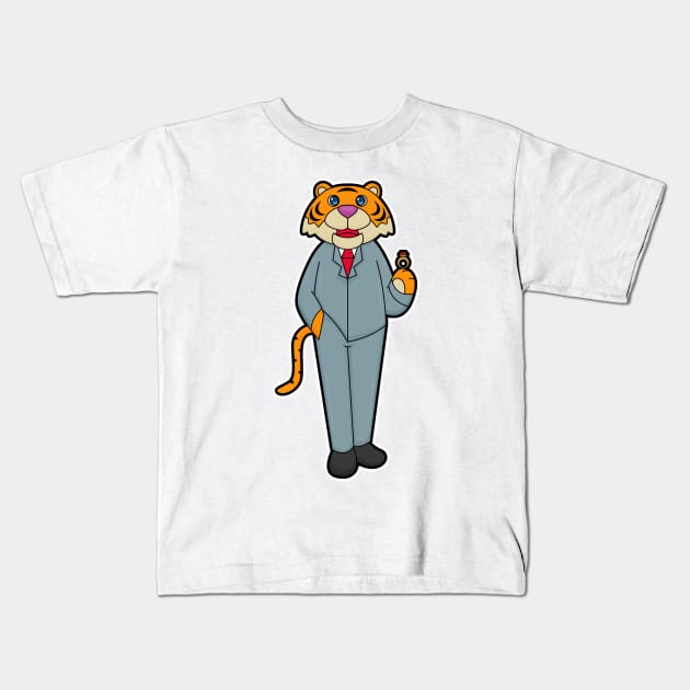 Tiger as Groom with Wedding ring Kids T-Shirt by Markus Schnabel